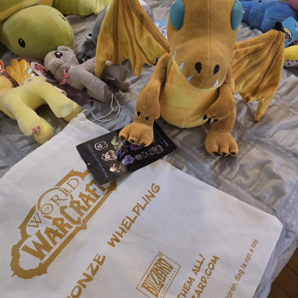 World of Warcraft Bronze Whelpling Plush RARE New With Tags